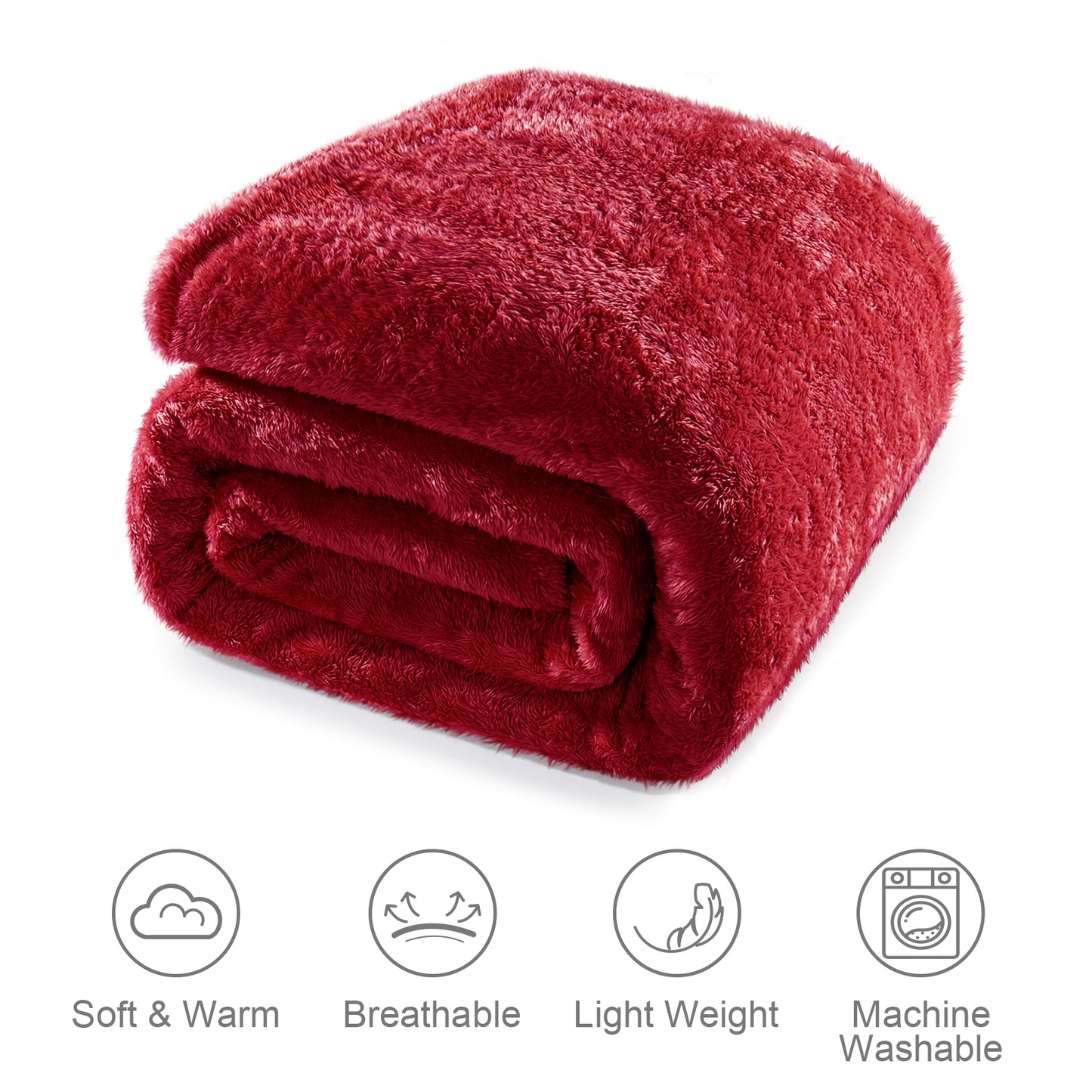 Whale Flotilla Fleece Twin Size Blanket for Bed 60x80 Inch, Super Plush and Soft 300GSM Blankets for All Season, Fluffy and Lightweight,Burgundy