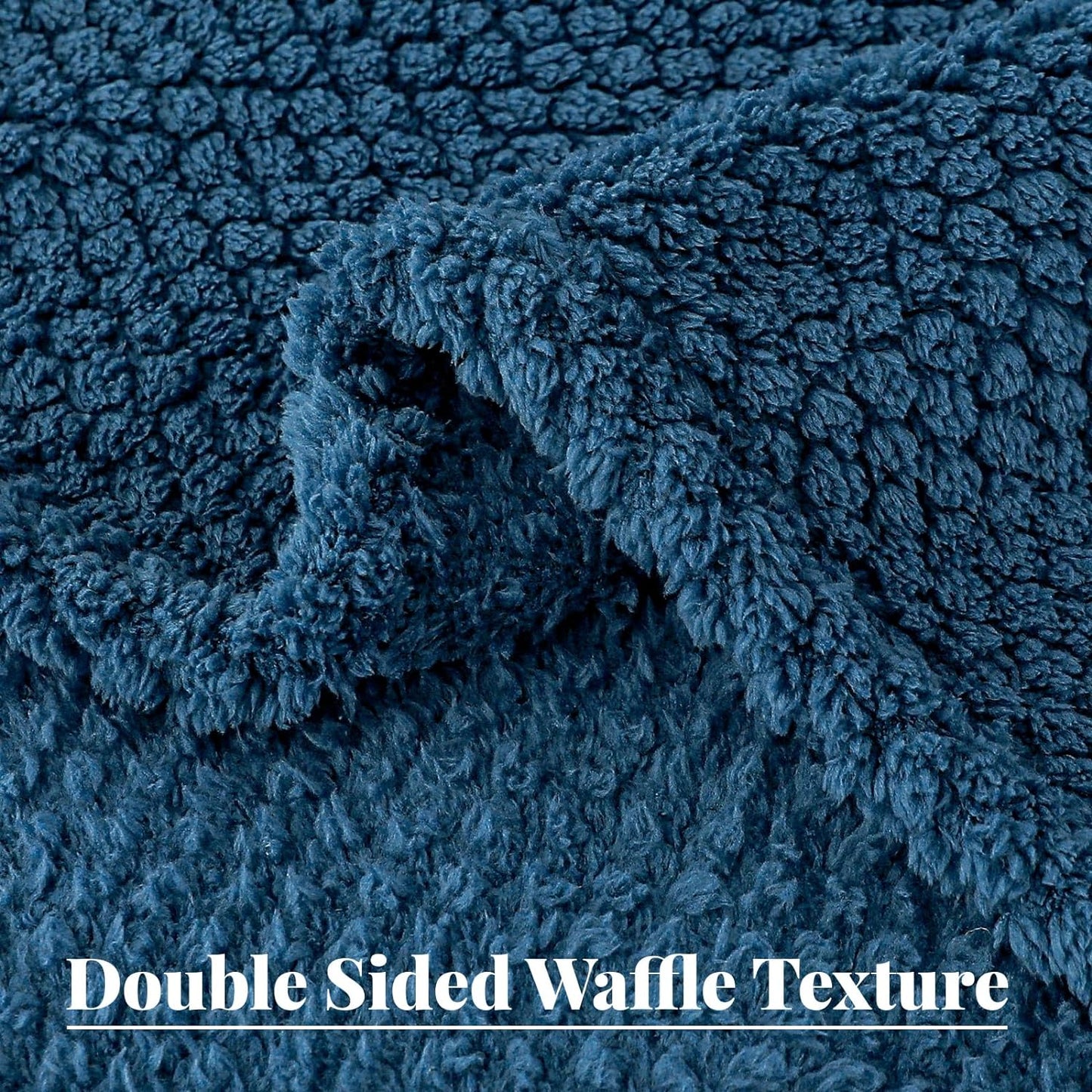 Whale Flotilla Twin Size Fuzzy Fleece Blanket, Fluffy Warm Soft Jacquard Bed Blankets for Fall Winter, Lightweight and Cozy, 60x80 Inch, Navy