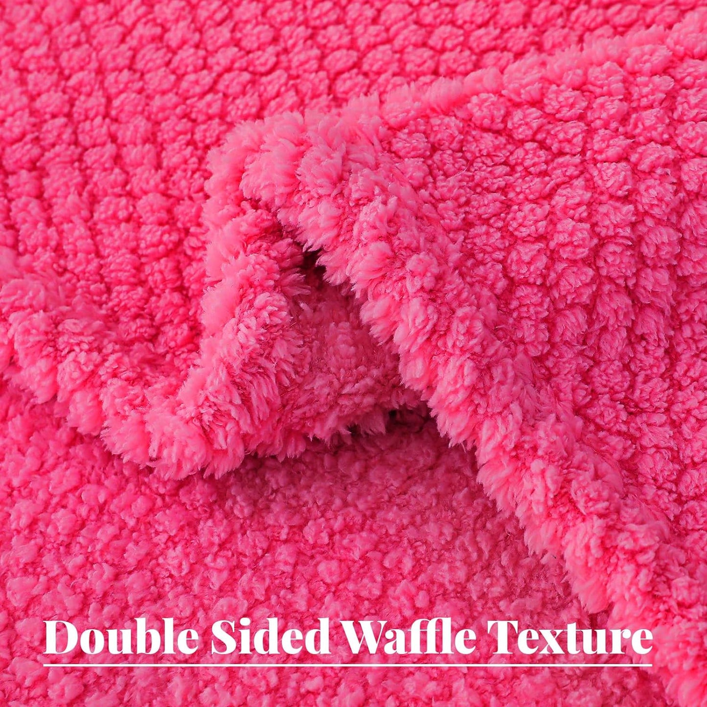 Whale Flotilla Queen Size Fuzzy Fleece Blanket, Fluffy Warm Soft Jacquard Bed Blankets for Fall Winter, Lightweight and Cozy, 90x90 Inch, Hot Pink