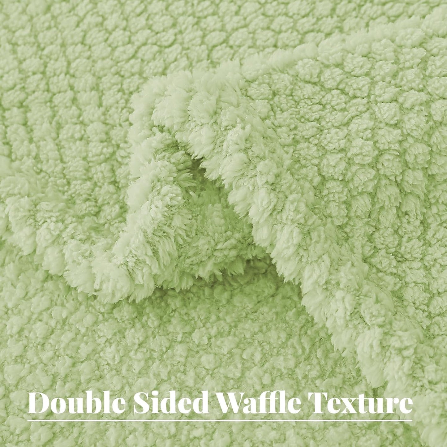 Whale Flotilla King Size Fuzzy Fleece Blanket, Fluffy Warm Soft Jacquard Bed Blankets for Fall Winter, Lightweight and Cozy, 90x104 Inch, Light Green