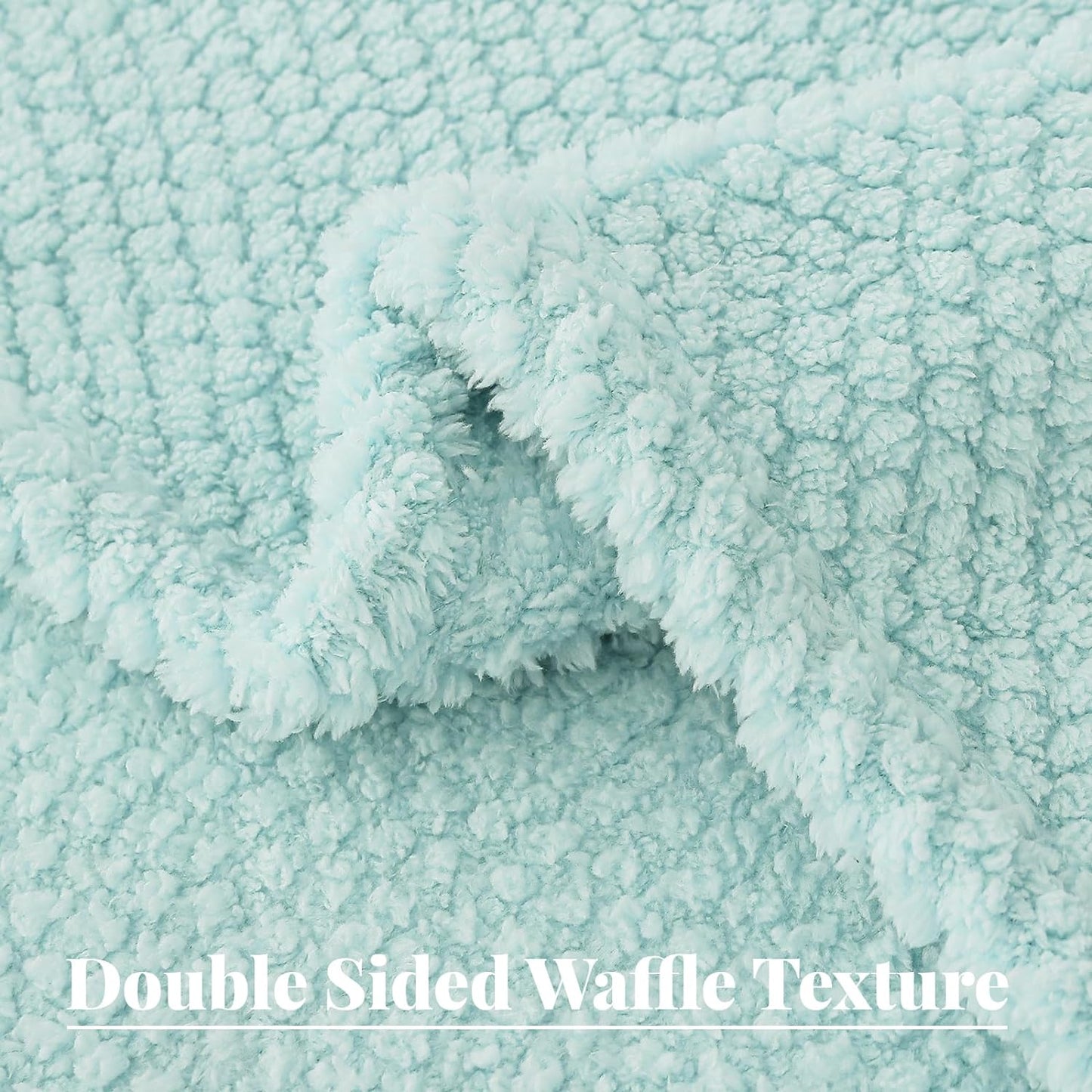 Whale Flotilla Queen Size Fuzzy Fleece Blanket, Fluffy Warm Soft Jacquard Bed Blankets for Fall Winter, Lightweight and Cozy, 90x90 Inch, Light Blue