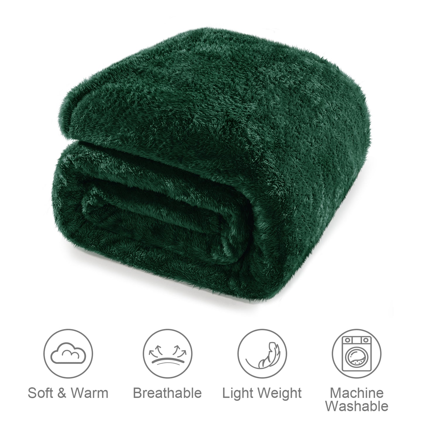 Whale Flotilla Extra Large Fleece Throw Blanket 50x70 Inch, Super Plush and Soft 300GSM Blankets for All Season, Fluffy and Lightweight, Emerald Green