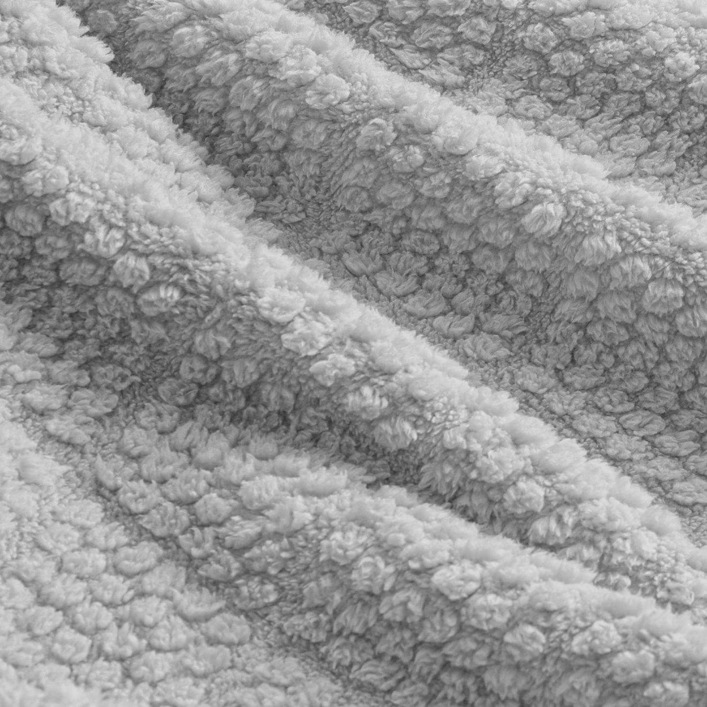 Whale Flotilla Fuzzy Fleece Throw Blanket for Couch, Bed, Soft Fluffy Jacquard Waffle Blankets for All Season, Lightweight and Warm, 50x60 Inch, Light Grey