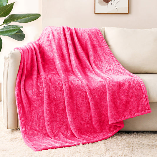 Whale Flotilla Extra Large Fleece Throw Blanket 50x70 Inch, Super Plush and Soft 300GSM Blankets for All Season, Fluffy and Lightweight, Hot Pink