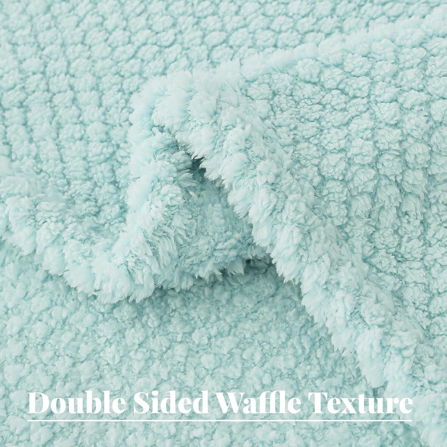 Whale Flotilla King Size Fuzzy Fleece Blanket, Fluffy Warm Soft Jacquard Bed Blankets for Fall Winter, Lightweight and Cozy, 90x104 Inch, Light Blue