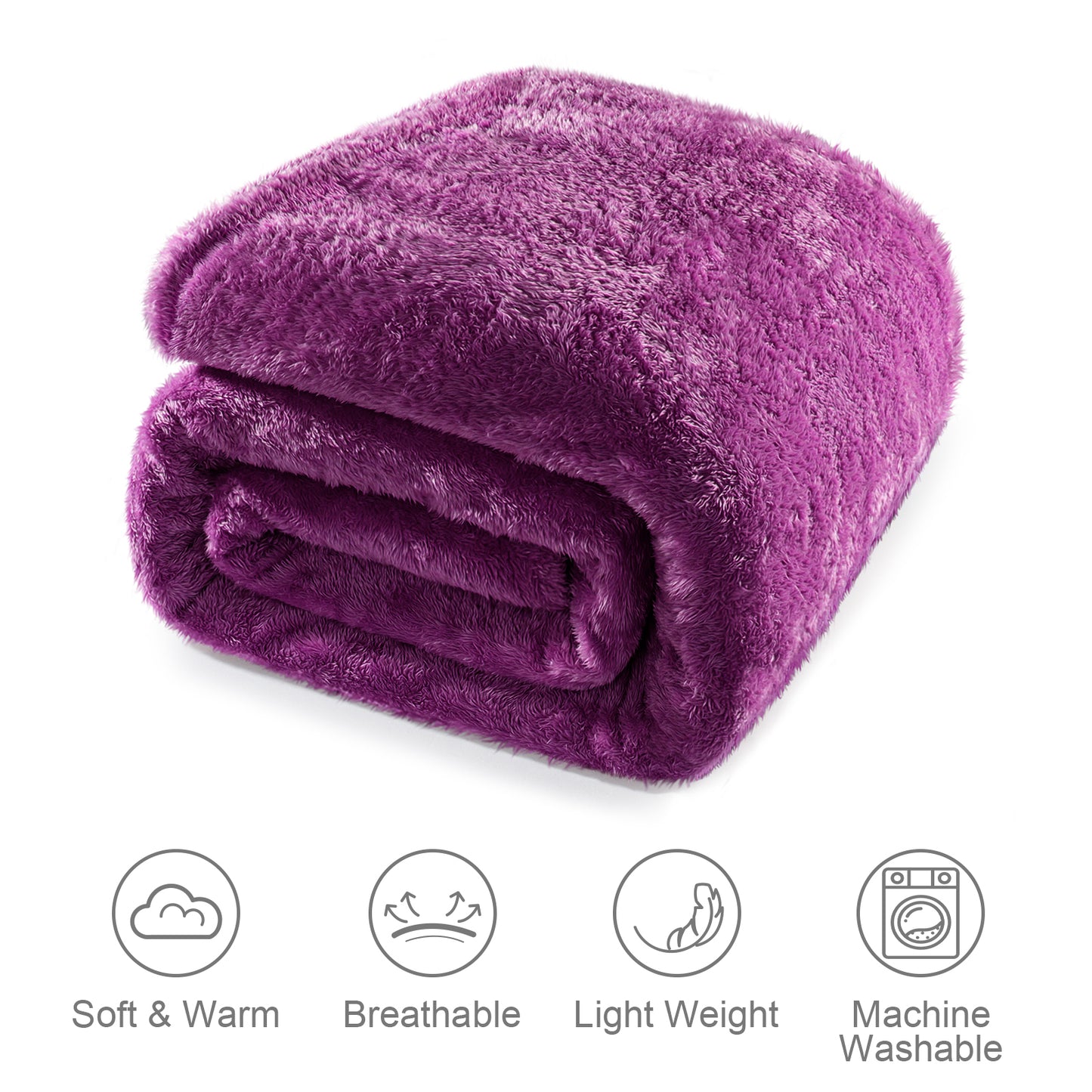 Whale Flotilla Extra Large Fleece Throw Blanket 50x70 Inch, Super Plush and Soft 300GSM Blankets for All Season, Fluffy and Lightweight, Purple